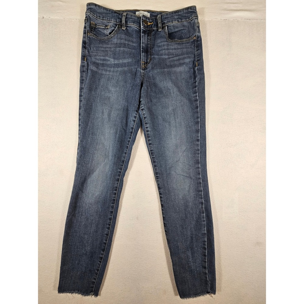 Jessica Simpson Womens High Rise Skinny Ankle Jeans Blue Raw Hem 6/28 CJJSB13822